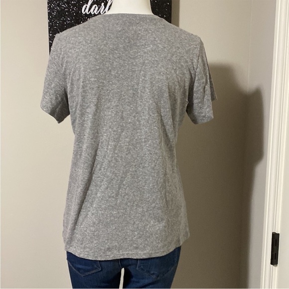 Cinq A Sept Top Speak Up Inspire and Love crewneck T shirt Gray Short Sleeve XXS - Picture 6 of 8